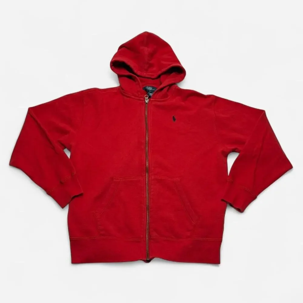 Polo Ralph Lauren Red Full Zip Hoodie Youth Medium Classic Pony